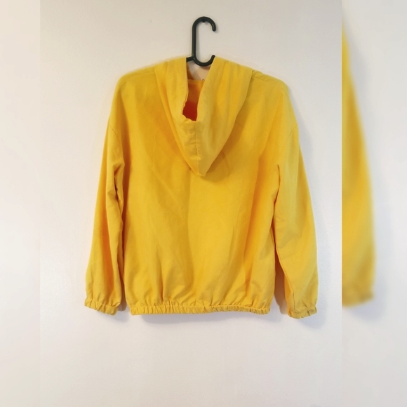 Korean Style Sunshine Yellow Lightweight Hoodie with Neck Zipper - Picture 2 of 8